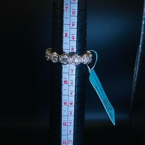 Hexagon Cubic moissanite Band - Women Jewelry